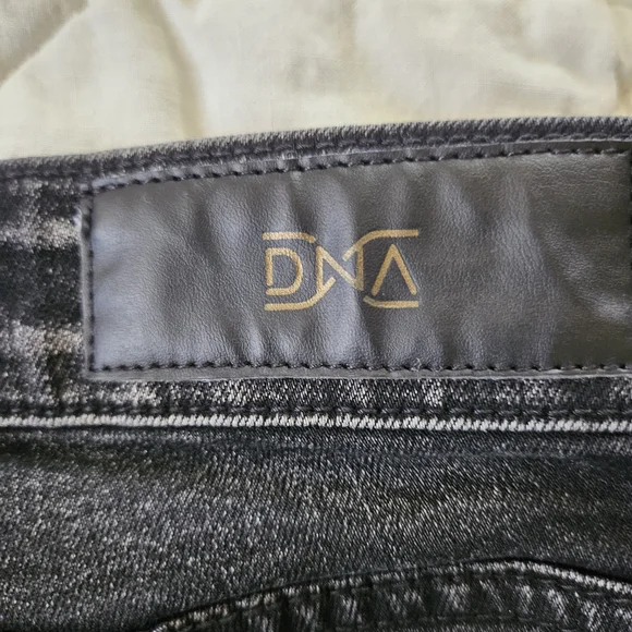 DNA Black Red Rhinestone Patchwork Distressed Jeans - Picture 4 of 9